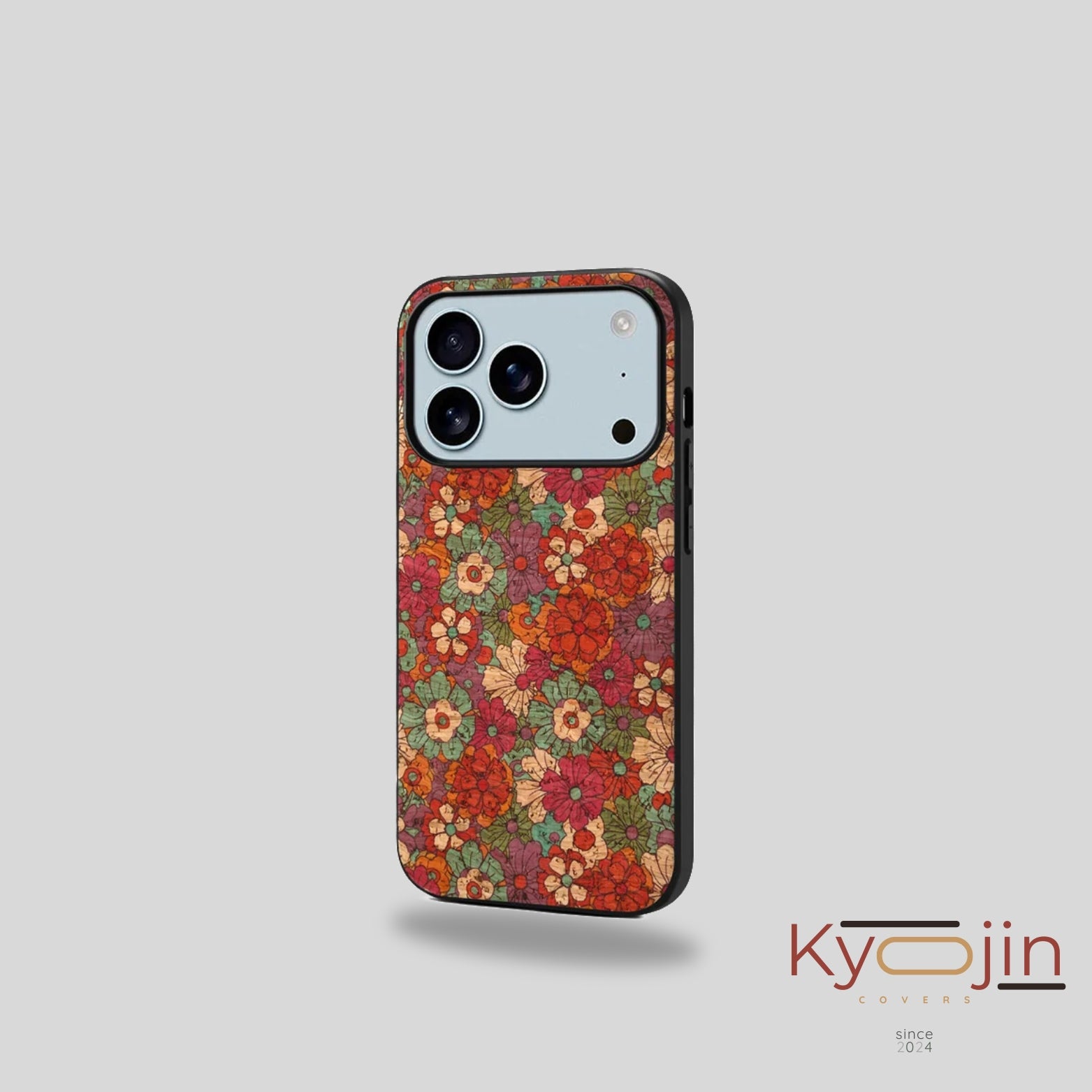 Phone Case for Iphone 17 Air 16 Pro Max 16E 15 plus 14 + 13 12 11 Promax Flower Design Cork Fabric Synthetic PU Leather Cover